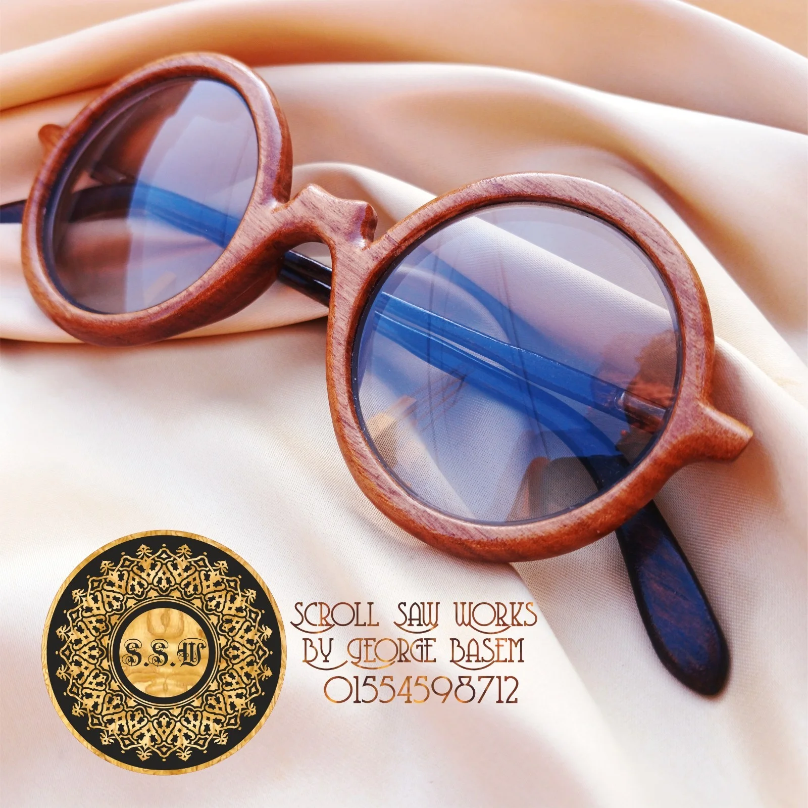 CLASSIC VINTAGE Style Clear Lens EYE GLASSES Silver & Wood Wooden Fashion Frame 3